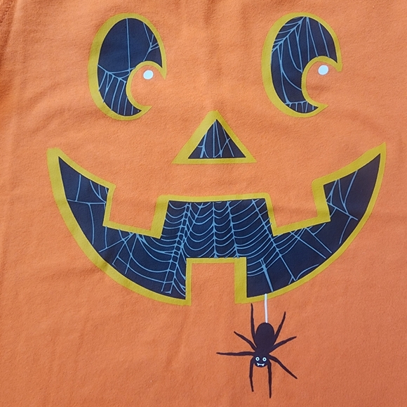 NWT Carter's Halloween glow in the dark jack o lantern with spider ls tee - Picture 2 of 5